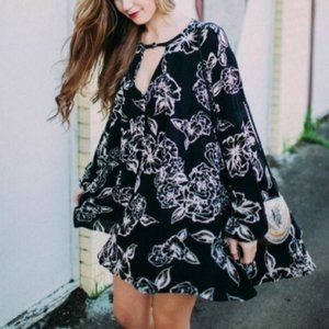 Free People Floral Foil Swing Tunic - S